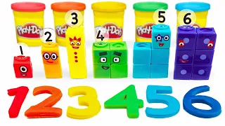 Numberblocks DIY Mathlink Cubes & Play Doh Activity | Learn Counting & Colors | Preschool Kids Video