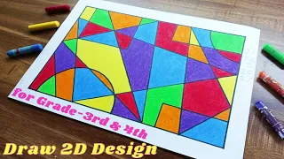 How to draw 2D Design - 2D Design Drawing step by step