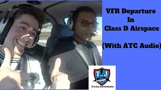 VFR Departure in Class D Airspace (with ATC Audio)