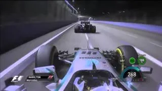 Onboard Hamilton overtake Vettel (Singapore gp)
