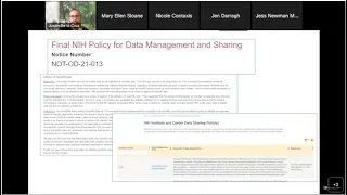 Community Discussion: Addressing the NIH Data Management and Sharing Policy