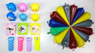 MAKING CRUNCHY SLIME VIDEO WITH PIPING BAG & TOYS#133 || BEST COLORING SLIME || SATISFYING