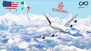 Infinite Flight GLOBAL: New York (JFK) to Milan (MXP) | Emirates Airlines | Airbus A380-800