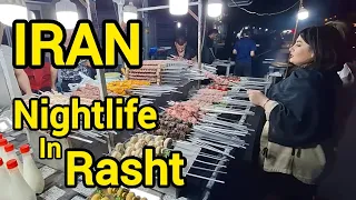 Real IRAN 2024 🇮🇷 | Nightlife and streetfood of Rasht after 10 PM. | خیابان شریعتی رشت در شب