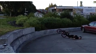 BMX Rider Fails On Gap & Face Slides 20 Feet