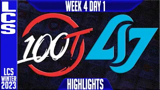100 vs CLG Highlights | LCS Winter 2023 W4D2 | 100 Thieves vs Counter Logic Gaming