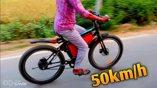 Homemade High speed Electric cycle | 50km/h E-Bike 350watt Motor kit | Cheap price |@JayantaTech