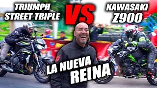 La NUEVA REINA😨 Z900🆚Triumph Street Triple🔥Fullgass Drag Race Cuarto de milla