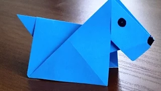 Оригами собачка из бумаги своими руками. Собака из бумаги. Origami dog