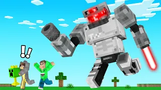 MEGA KILLER ROBOT vs SPEEDRUNNERS! (Minecraft)
