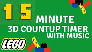 3D LEGO Stop Motion 15 Minute Counter Timer Green Screen | With Music