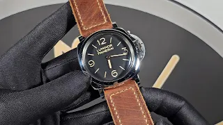 Panerai 47mm Leather Strap "Alaska Brown" 26mm with Sewn Pin Buckle on PAM00372 Luminor 4K