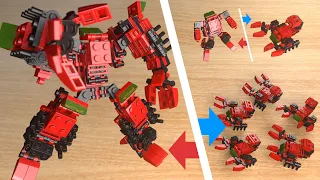 Micro LEGO brick scorpion combiner transformer mech -  The Red One