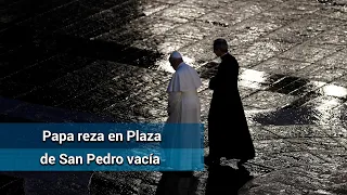 El Papa reza en una Plaza de San Pedro vacía para dar indulgencia por coronavirus
