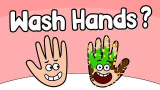 Wash Hands - Wash your Hands Song - Cartoon - Healthy Habits - Nursery Rhymes - Germs Preschoolers