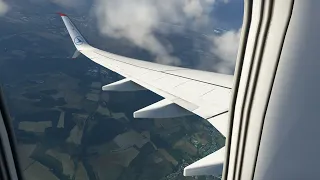 Wingview Cabin MSFS PMDG 737 800 LUXAIR Take Off LUXEMBOURG (ELLX) 24 From taxi all the way to FL220