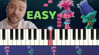 Trolls - CAN'T STOP THE FEELING - Justin Timberlake - Easy Piano Tutorial with SHEET MUSIC