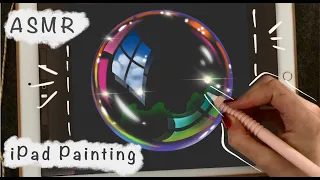 ASMR - Painting a Bubble in Procreate - iPad Writing Sounds - Whispering   Pencil Sounds