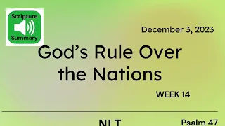 Sunday school Lesson  - God's Rule Over Nations - December 3, 2023
