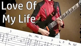 Queen - Love Of My Life - guitar cover & tutorial lesson with TAB TABs fingerstyle