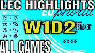 LEC Highlights Week 1 Day 2 ALL GAMES | LEC Spring W1D2