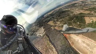 Fighter Pilot's POV - Inside an F-16 Flying Formation with an F-22 Raptor
