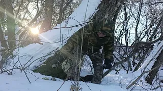 как согреться зимой в походе на природе.bushcraft