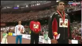 JAVELIN THROW MEDAL CEREMONY IN THE 15TH IAAF WORLD CHAMPIONSHIP