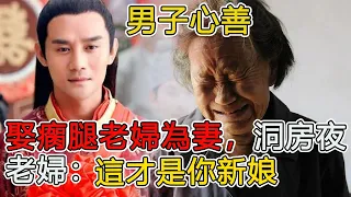 民間故事：男子心善，娶瘸腿老婦為妻，洞房夜老婦：這才是你新娘