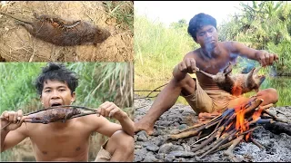 Primitive Technology Find food - STONE BAMBOO GET MOUSE