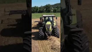 chasing big ax on baling duties #arimagery #shorts #claas #axion #krone