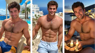 4K AI Lookbook: The Boys on vacation in Mykonos, Greece #ailookbook4k #mykonosgreece #handsomeboys