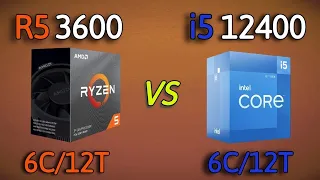 i5 12400 vs Ryzen 5 3600 - Benchmark and Test in 7 Games 1080p