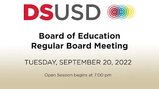 Regular Board Meeting of September 20, 2022