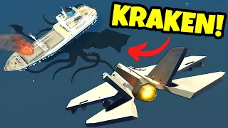 Hunting the KRAKEN with a FIGHTER JET in Stormworks Multiplayer?!