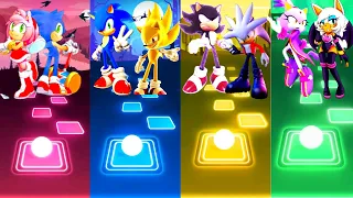 Amy Sonic vs Sonic Super Sonic vs Dark Silver Sonic vs Blaze Rouge Cat - Tiles Hop Edm Rush!