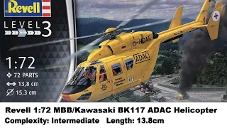 Revell 1:72 MBB/Kawasaki BK117 ADAC Helicopter Kit Review