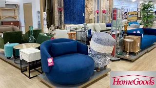 HOMEGOODS FURNITURE SOFAS ARMCHAIRS CONSOLES COFFEE TABLES SHOP WITH ME SHOPPING STORE WALK THROUGH