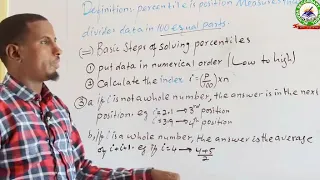 Percentiles and Percentiles Ranks // Mathematics Form Four Classes // Teacher: Mohamed Awil Abdilahi