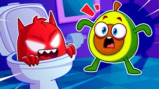 Pit & Penny's Toilet Trouble 😨🚽  Monster in the Potty 😱 || Best Kids Cartoon