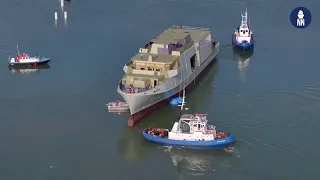 The Netherlands' new Mine Warfare Mothership - HNLMS Vlissingen (M840) - launched by Naval Group