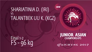 GOLD FS - 96 kg: D. SHARIATINIA (IRI) df. K. TALANTBEK UU (KGZ) by TF, 10-0