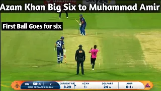 Azam khan Big six to Muhammad Amir on First Ball | T 10  League 2021