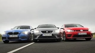 VW Golf R vs. Seat Leon Cupra 280 vs. BMW M135i