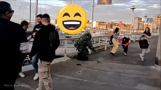 Top funniest reactions of bushman prank in Spain compilation