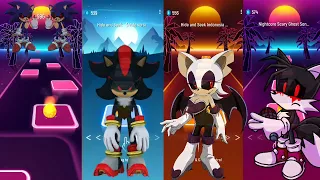 Sonic Exe vs Shadow Exe vs Rouge Exe vs Tails Exe - Tiles Hop EDM Rush