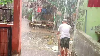 Heavy Rainfall In July | Walking In Heavy Rain And Thunder | Very Cold Weather In Indonesian Village