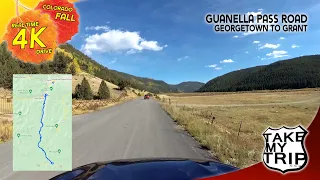 Fall drive up & over Guanella Pass, just off I-70, Georgetown to Grant via Guanella Pass road, in 4K