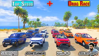 GTA 5 All Fortuner Vs All Scorpio Vs All Safari Vs All Xuv Drag Race