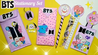 DIY BTS stationary Set | How to make BTS school supplies | DIY BTS school supplies | DIY BTS craft